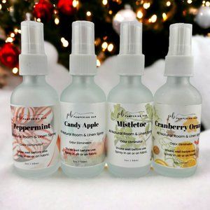 Holiday Scented All Natural Odor Eliminator Room & Linen Spray Set of 4